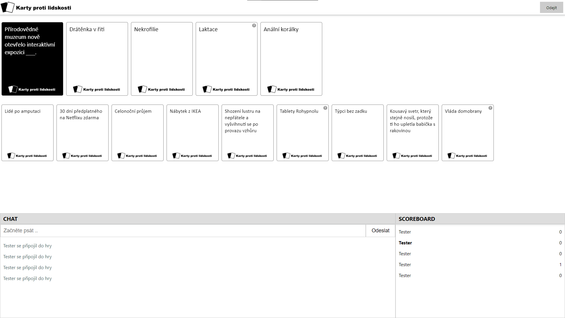 Obrázek projektu Karty proti lidkosti - Sára Hýžová